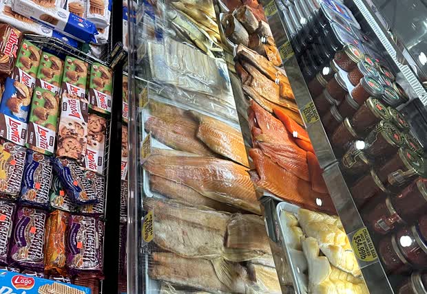 Smoked and cured fish counter
